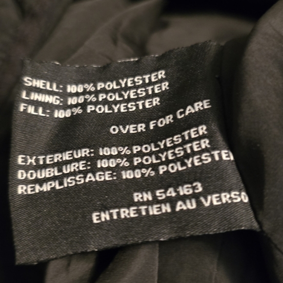 Cole Haan Quilted black coat  w/ front and side pockets faux suede lining size - Picture 5 of 5